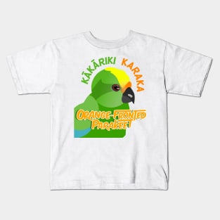 Kakariki Karaka Orange fronted parakeet Kids T-Shirt